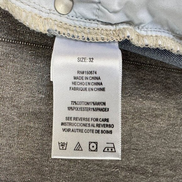 Wash Lab Denim Pieced Two Tone Sky Blue Stretch Boho Long Midi Skirt Size 32 - Picture 11 of 12